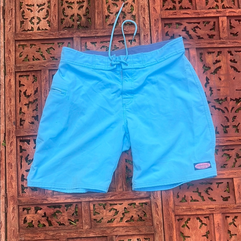 NWOT Vineyard Vines Blue Quick-Dry Board Shorts with Drawstring Waist
